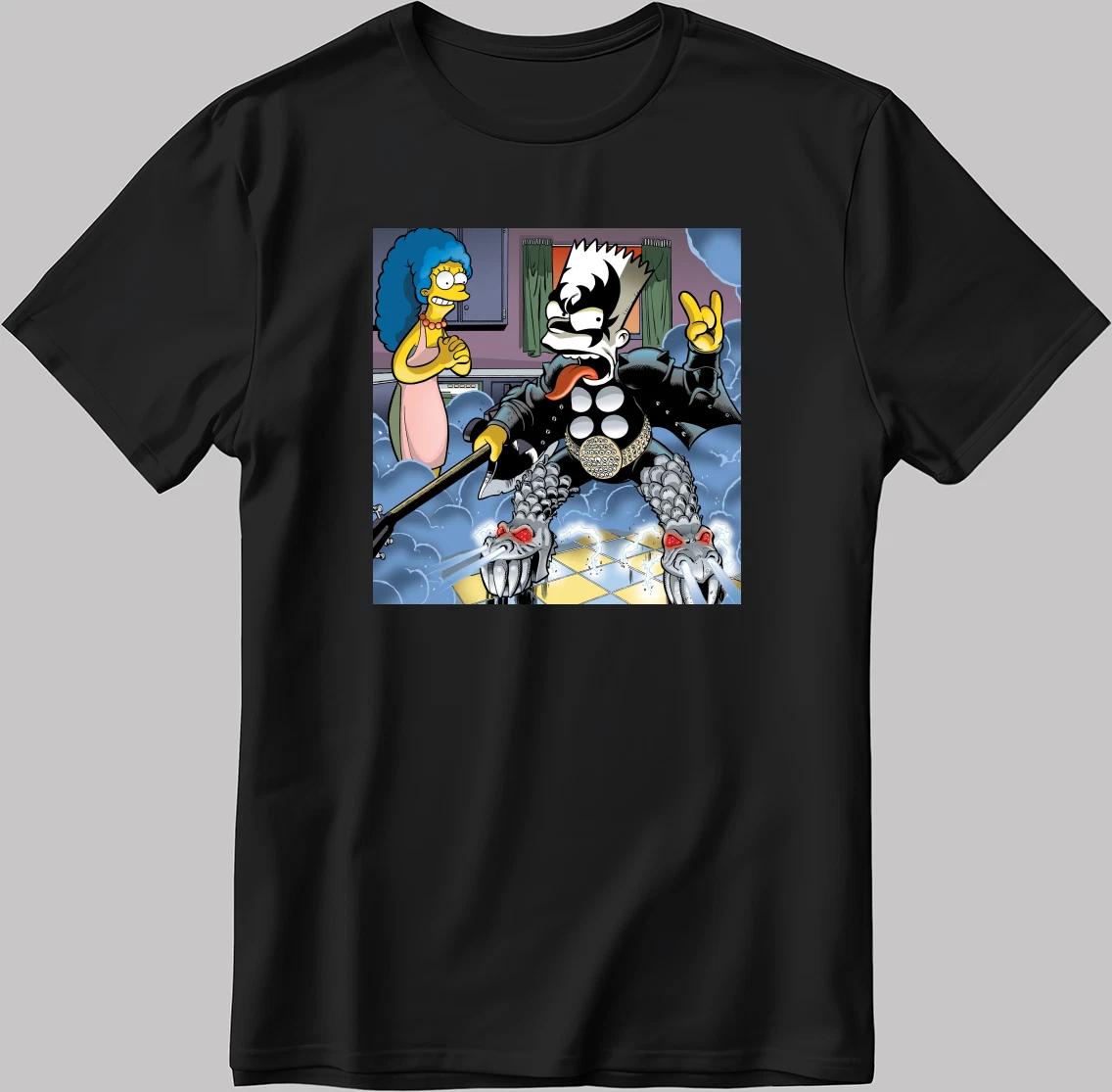 The Simpsons, Simpson Characters Short Sleeve White-Black Men s / Women L322 S