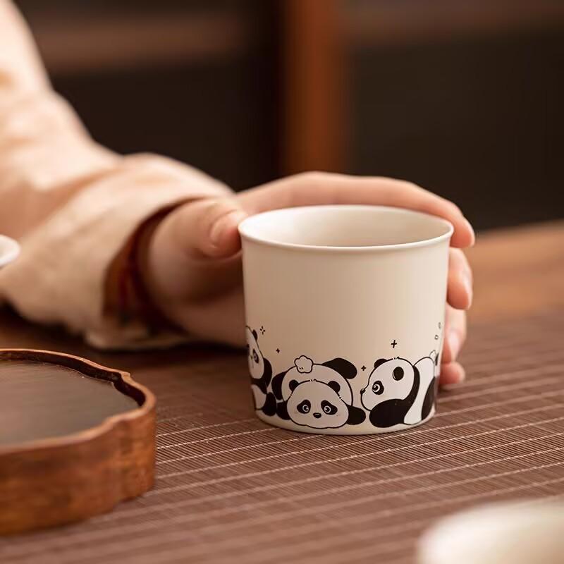 Hongyue Dehua Light Luxury Handwritten Teacup Guochao Chinese Tea Tasting Cup Household Retro Master Cup Single Cup As A Gift