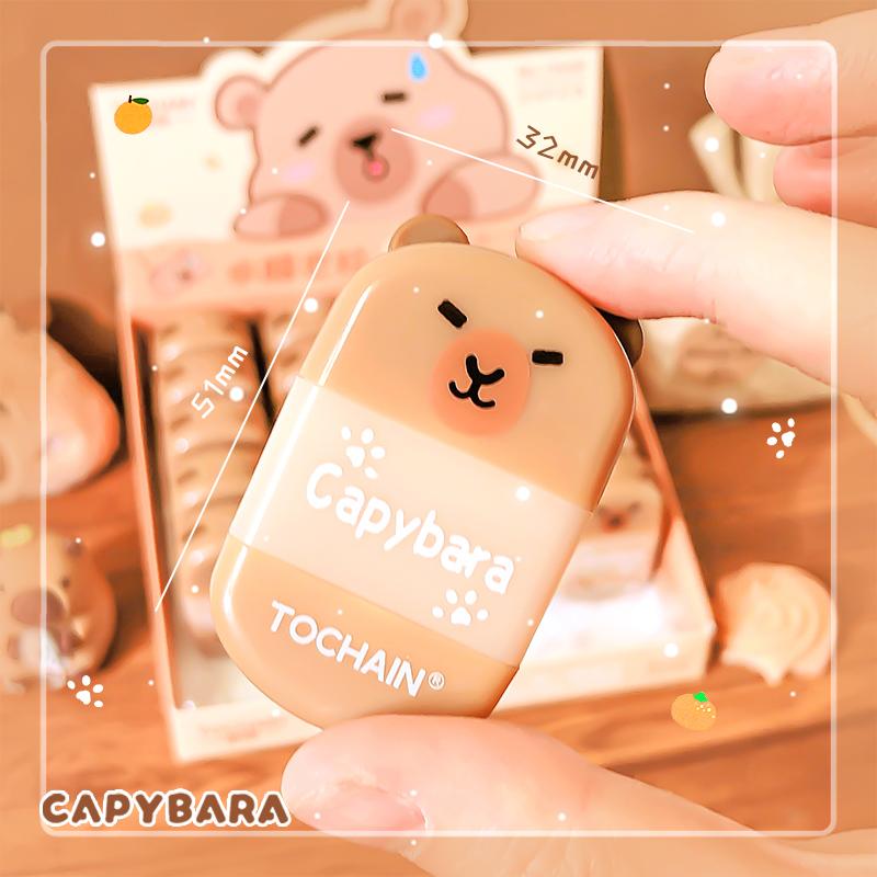 Kawaii stationery items School teacher gift Office Supplies classroom back to school capybara Rubber funny Erasers sharpener