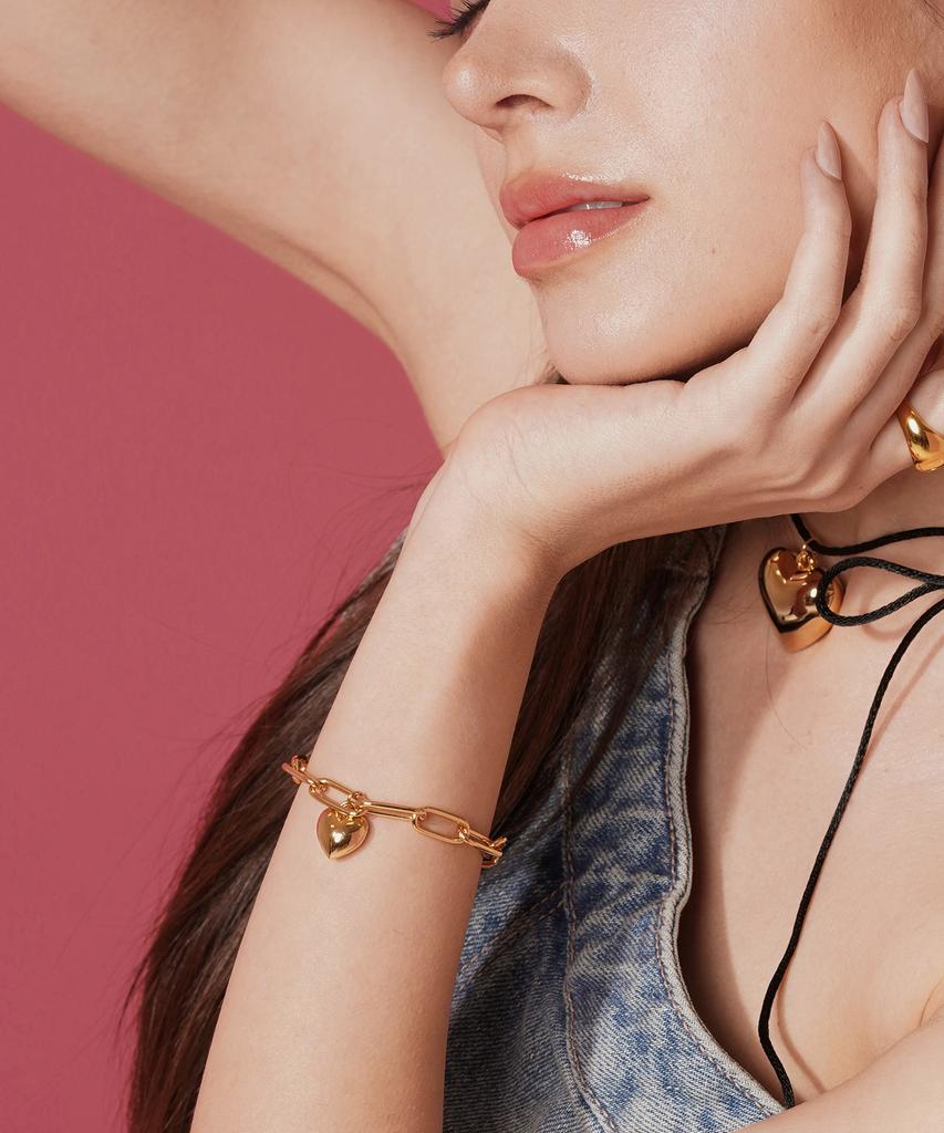 Ost Gold Heart Chain Bracelet Otbi23505Nyy