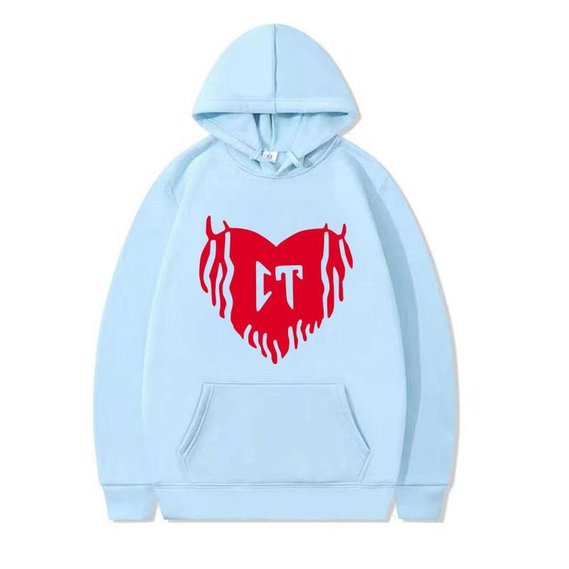 Unisex Oversized Hooded Sweatshirt With Printed Design Ribbed Hem Loose Fit Long Sleeve Cotton Pullover Winter