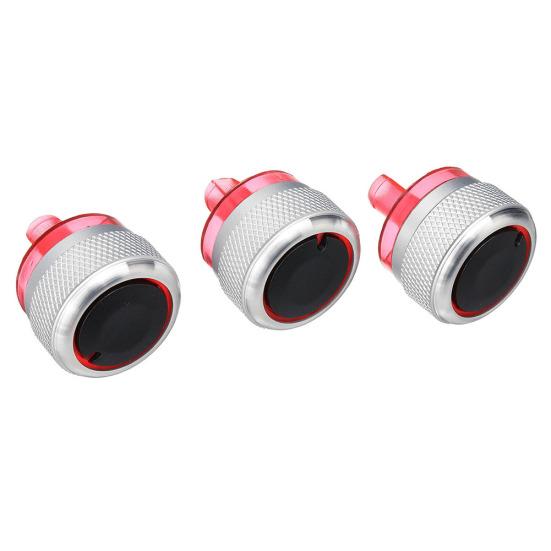 3Pcs Aluminium Legierung A/C Heizung Schalter Knopf Tasten Set für Peugeot 206 207