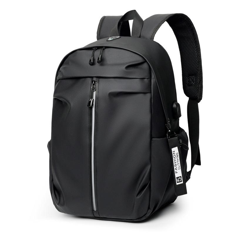 Men's Solid Color Multifunctional Backpack: Logo-Printable, Business & School Use