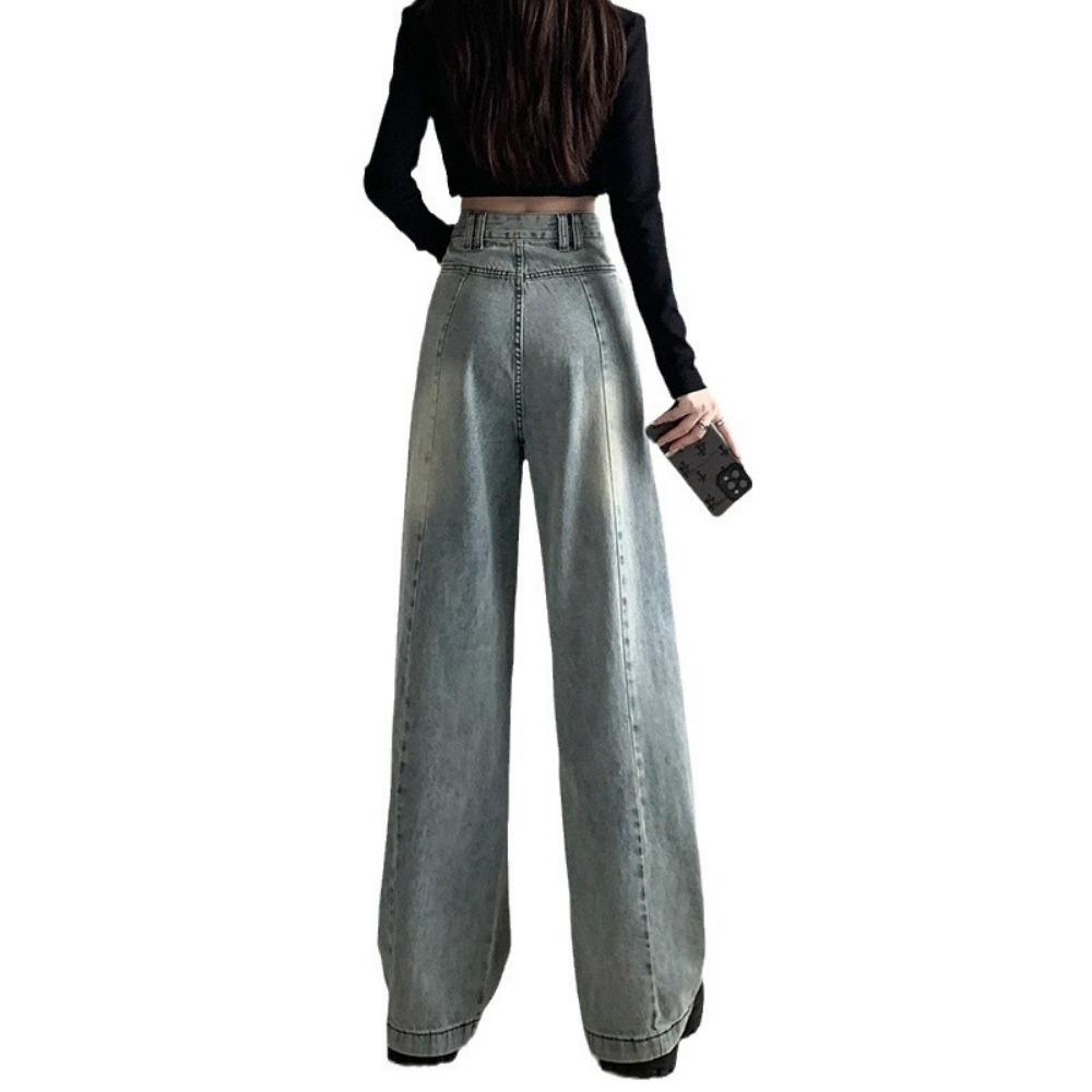 2394 High Street Commuter Design Sense Denim Wide Leg Pants Women's Spring and Autumn New High Waist Versatile Floor Mopping Jeans
