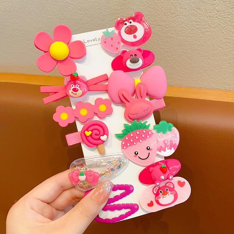 Set of 50 Pink Cute Hair Clips – Sweet Girly Bangs Clips, Japanese Cartoon Hair Accessories