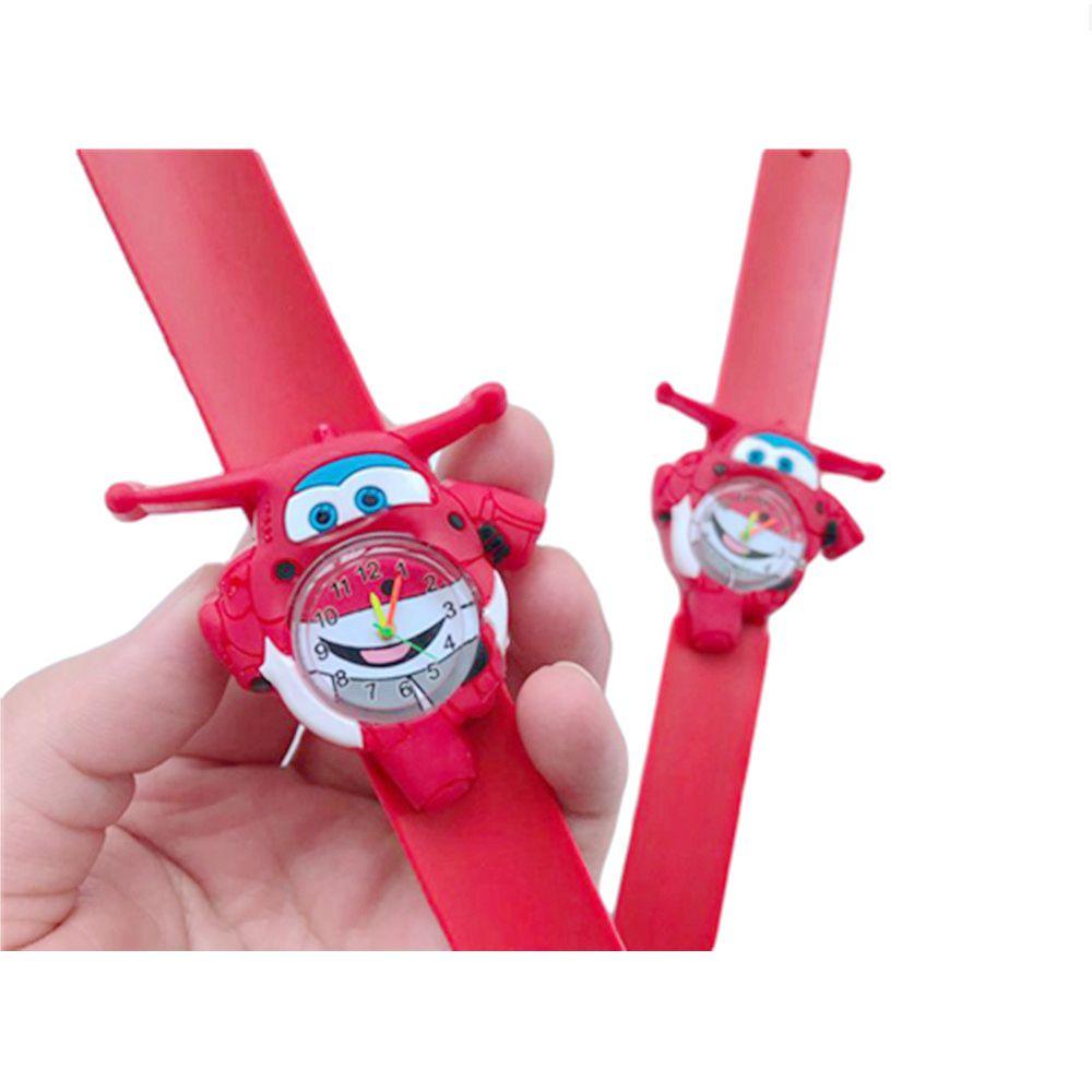 1 Stück Cartoon-Uhr Super Wings Flugzeug Actionfiguren Silikon-Armband PVC-Modell Kindergeschenk Spielzeug