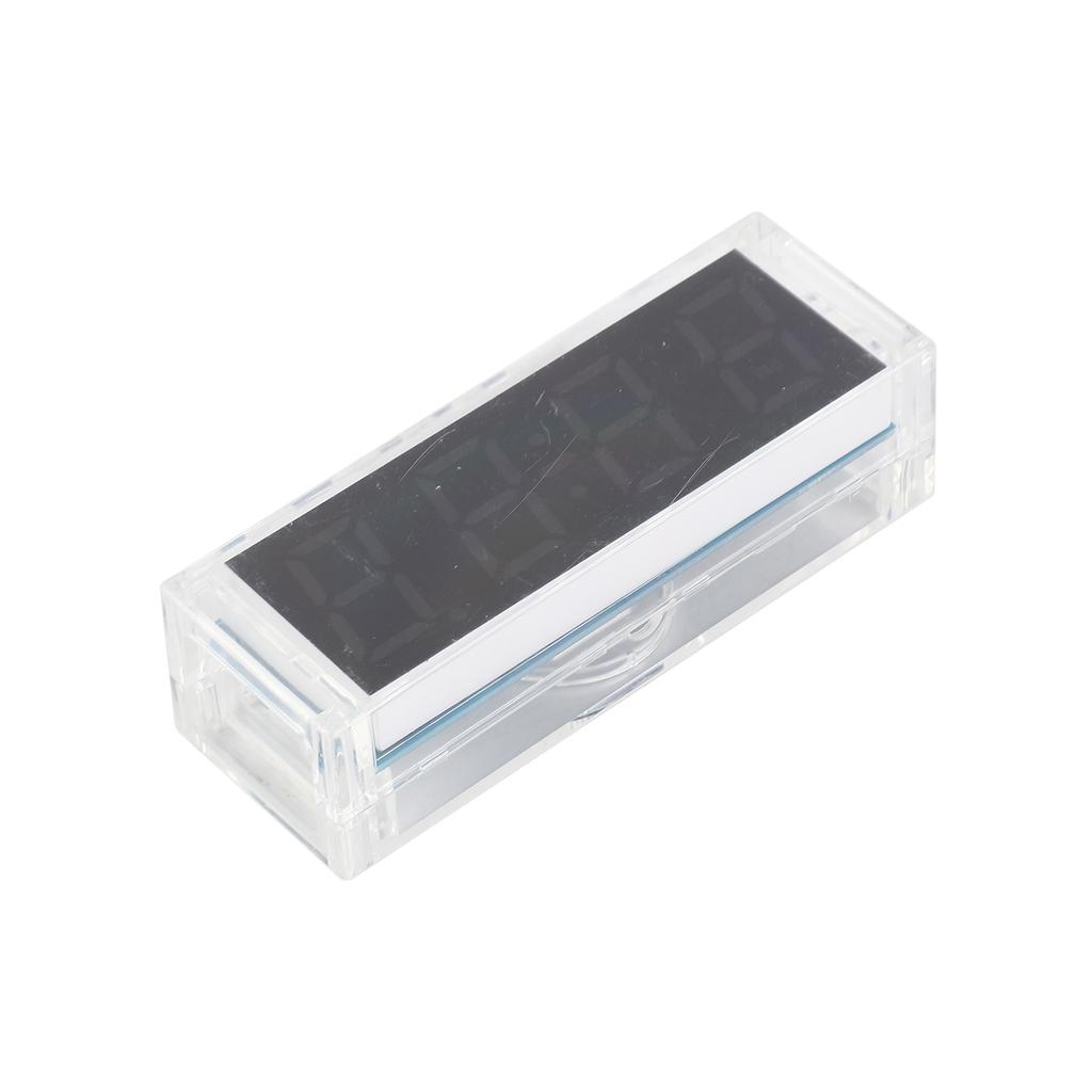 Compact 4 Digit Digital LED Clock Kit Light Control Temperature Date Time Display with Transparent Case