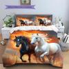 1PC Horse Bedding Quilt Set Quilt Cover Pillowcase Home Decoration Birthday Gift (1 * duvet cover + 2 * pillowcase, without core)