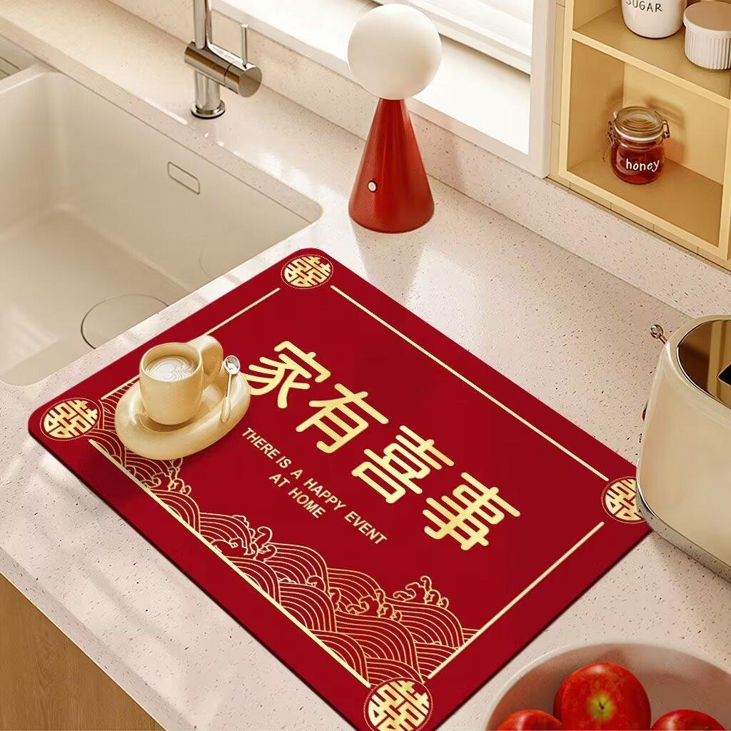 Kitchen Countertop Drain Mat High Appearance Level Absorbent Washing Dishes Dishes Dishes Chopsticks Sink Faucet Bar Table Mat