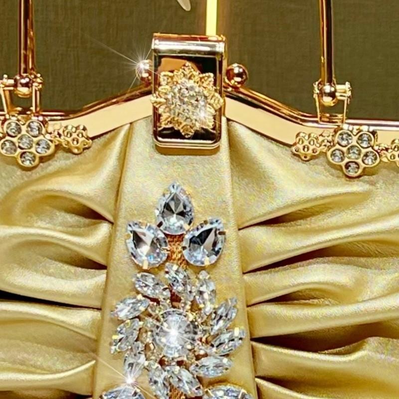Luxury Womens Clutch Bag With Sparkling Rhinestone And Lock Closure For Evening Party