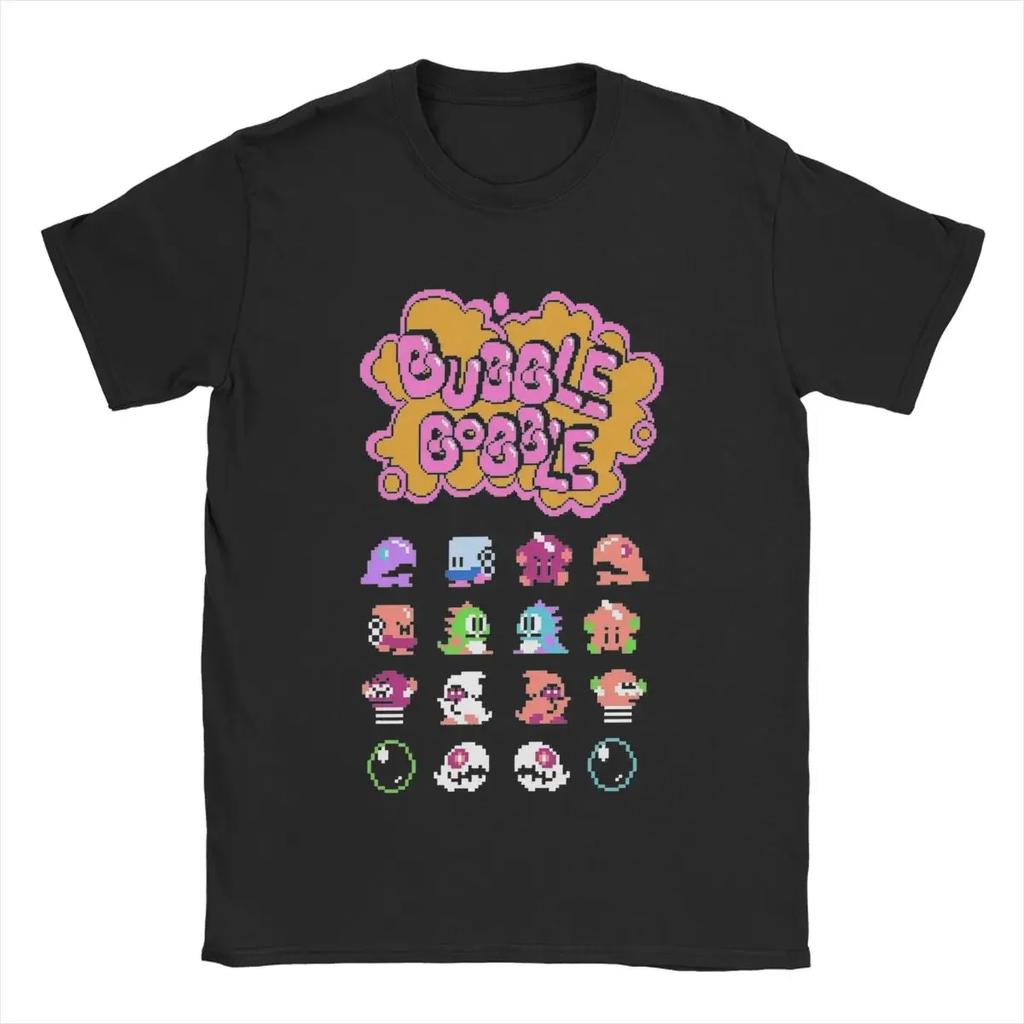 Funny Bubble Bobble T-Shirts Men Round Neck Cotton T Shirt Short Sleeve Tees Party Clothes#Color