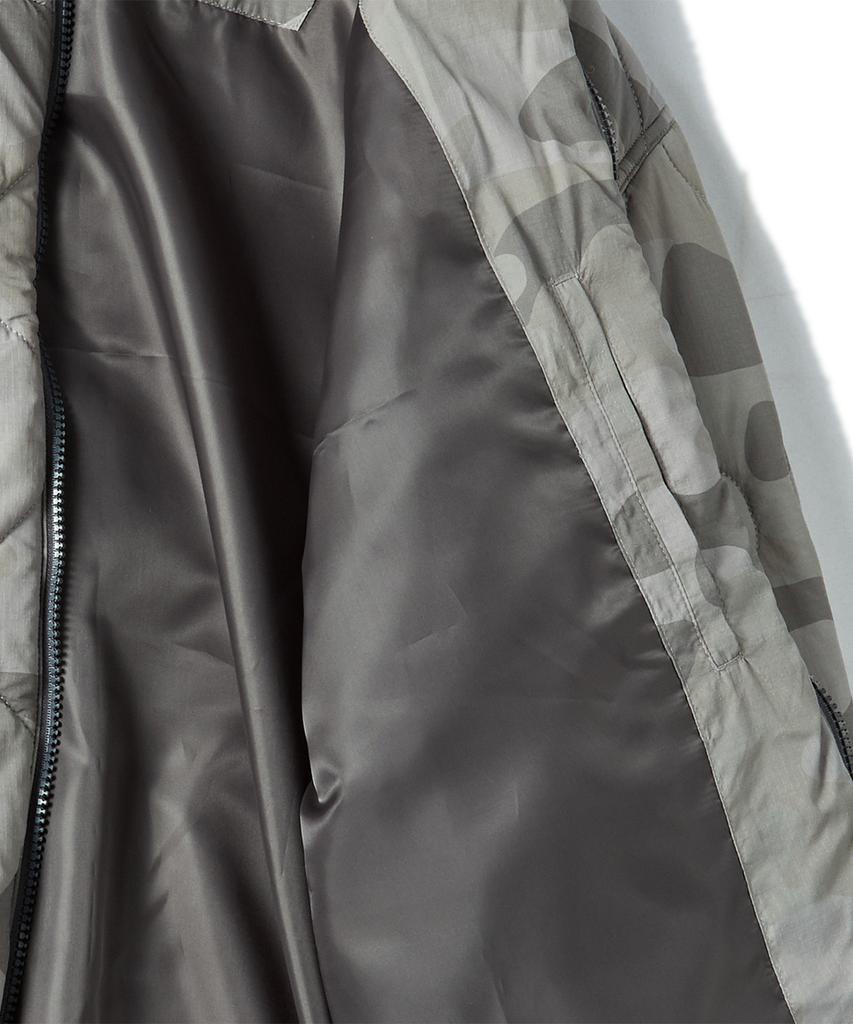 Travel Camo Light Quilted Jacket Grey