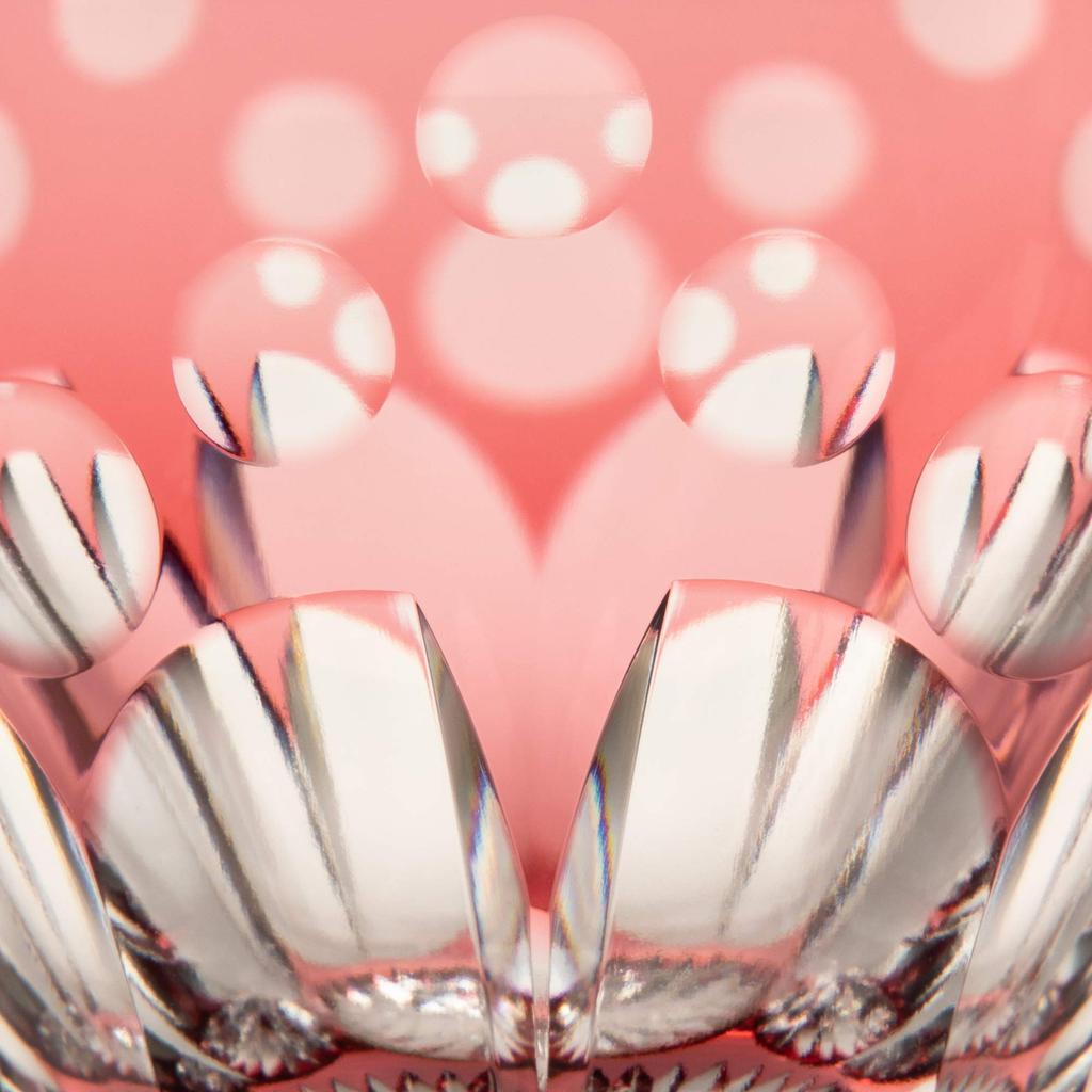 kagami crystal Cold Sake Cup Cherry Blossom Red 80cc Edo Kiriko Traditional Craftsman Satoshi Nabetani T535-2683CAU