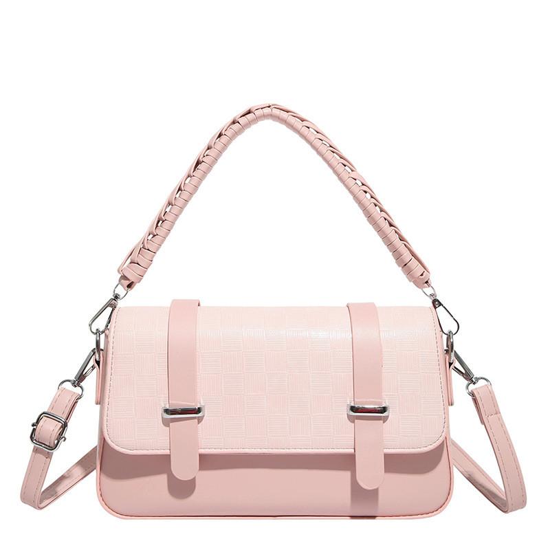 IELGY Ladies Diagonal Bag Retro Small Square Bag Solid Color