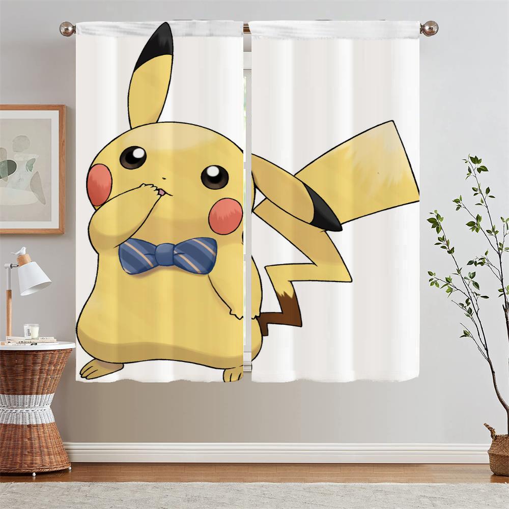 

Шифонові підв язки для штор Щупальця Пікачу Штори для кімнати підлітків Розкішні штори для вітальні на розпродажі Жалюзі Завитки W132xH213cmx2pcs-CL