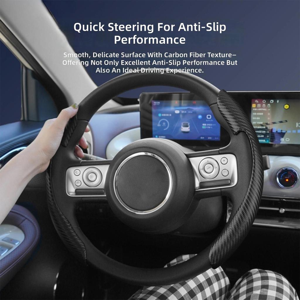 Ergonomic Car Steering Wheel Cover Protector Universal For Round And D Shape Wheels Provide Better Control And Style 2pcs