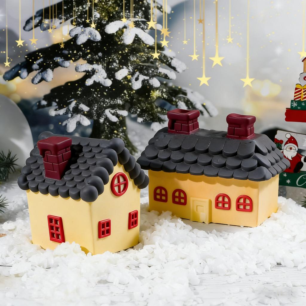 3D Christmas House Silicone Mold Snowhouse Home Desktop Decoration DIY Candle Aromatherapy Cake Topper Epoxy Resin Mold