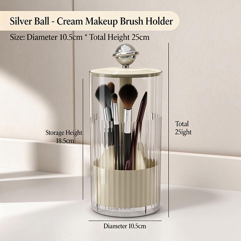 Automatic Lifting Makeup Brush Holder With Dustproof Lid Cosmetic Storage Box For Brushes,Lipsticks Makeup Organier For Vanity