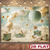 2D Mint Green Hot Air Balloon Backdrop Teddy Bear Photography Background