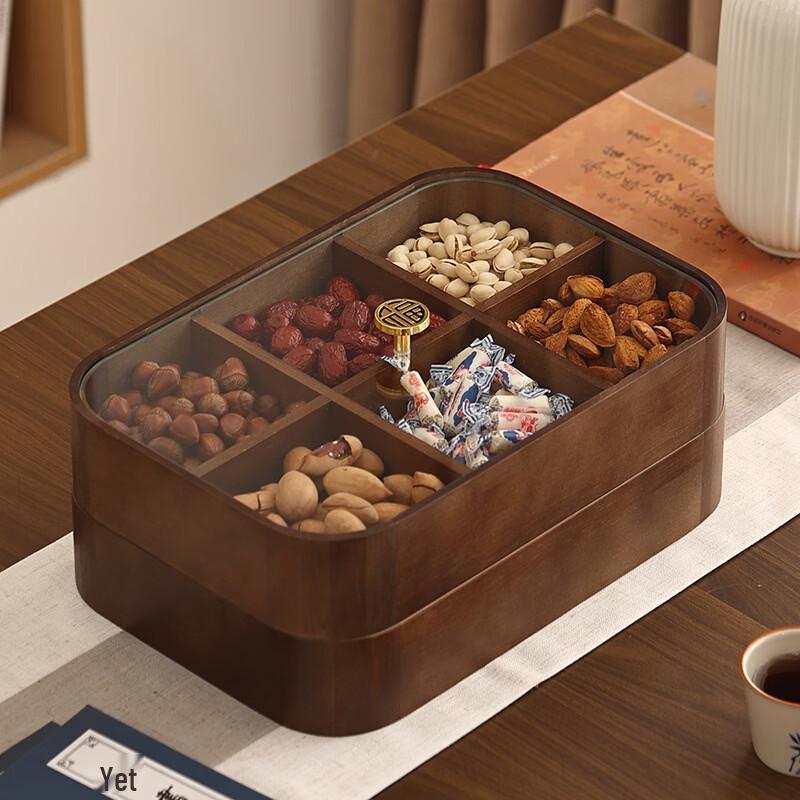 UOSU New Chinese Style Bamboo Wood Dried Fruit Box
