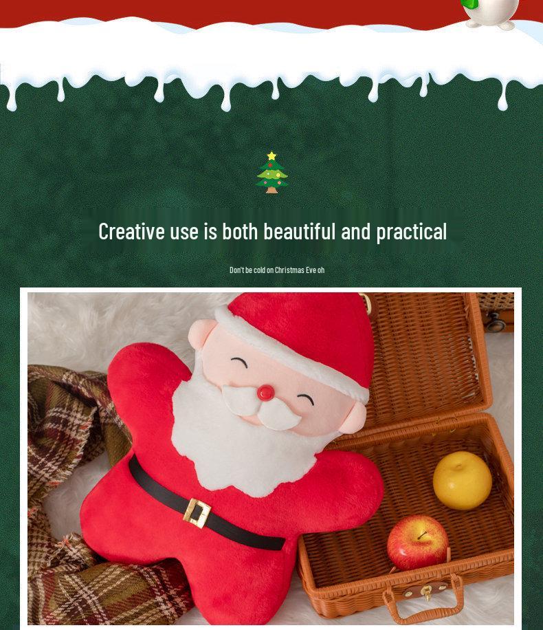 Christmas Holiday Throw Pillow: Tree, Gingerbread, Santa Claus Design for Sofa, Living Room, Cushion, Bed, Backrest, Ornament