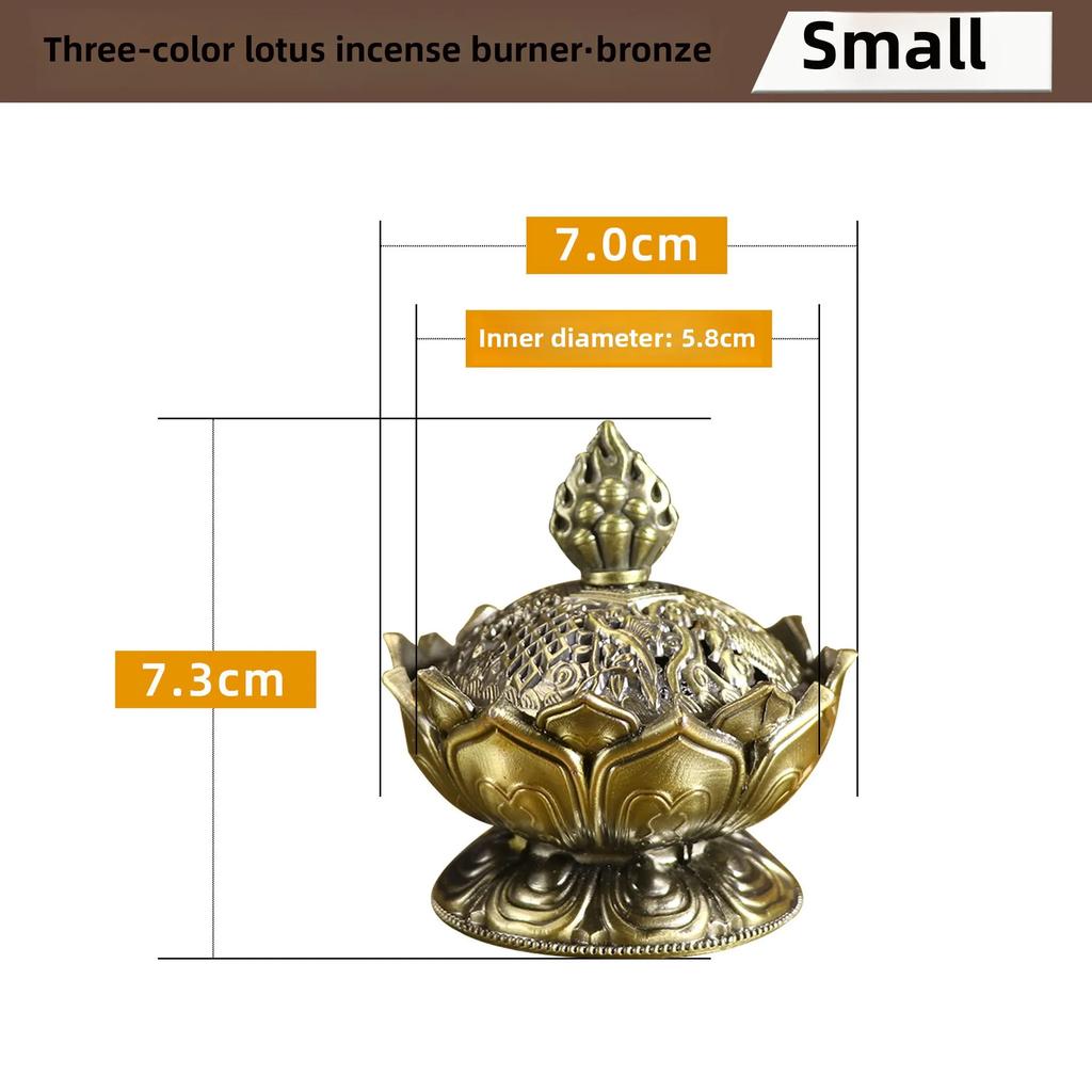 Lotus Çiçeği Tütsü Brülör Budizm Buda Tutucu Pirinç Mini Sandal Ağacı Buhurdan Tütsü Metal Zanaat Ev Dekorasyon