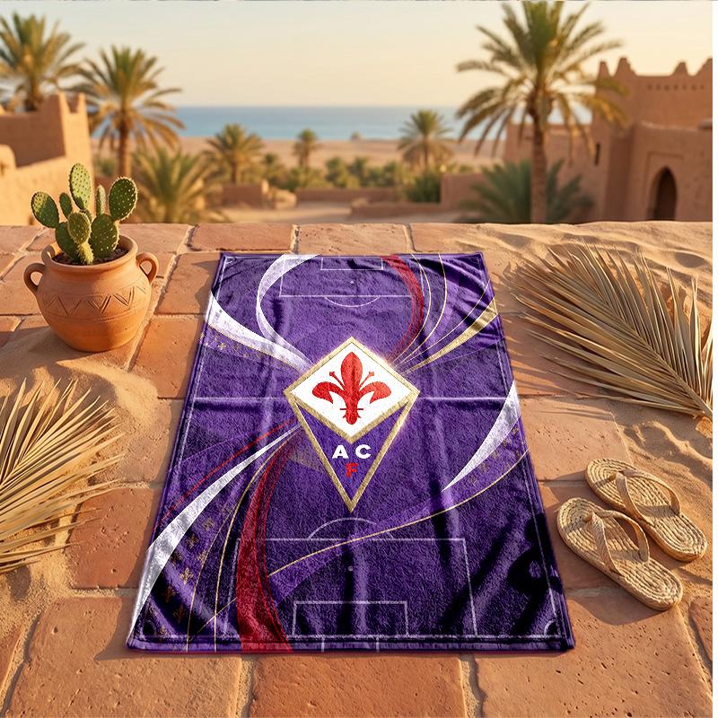 Telo Mare in Microfibra Fiorentina FC Asciugatura Rapida Assorbente Grande per Spiaggia Nuoto Viaggio