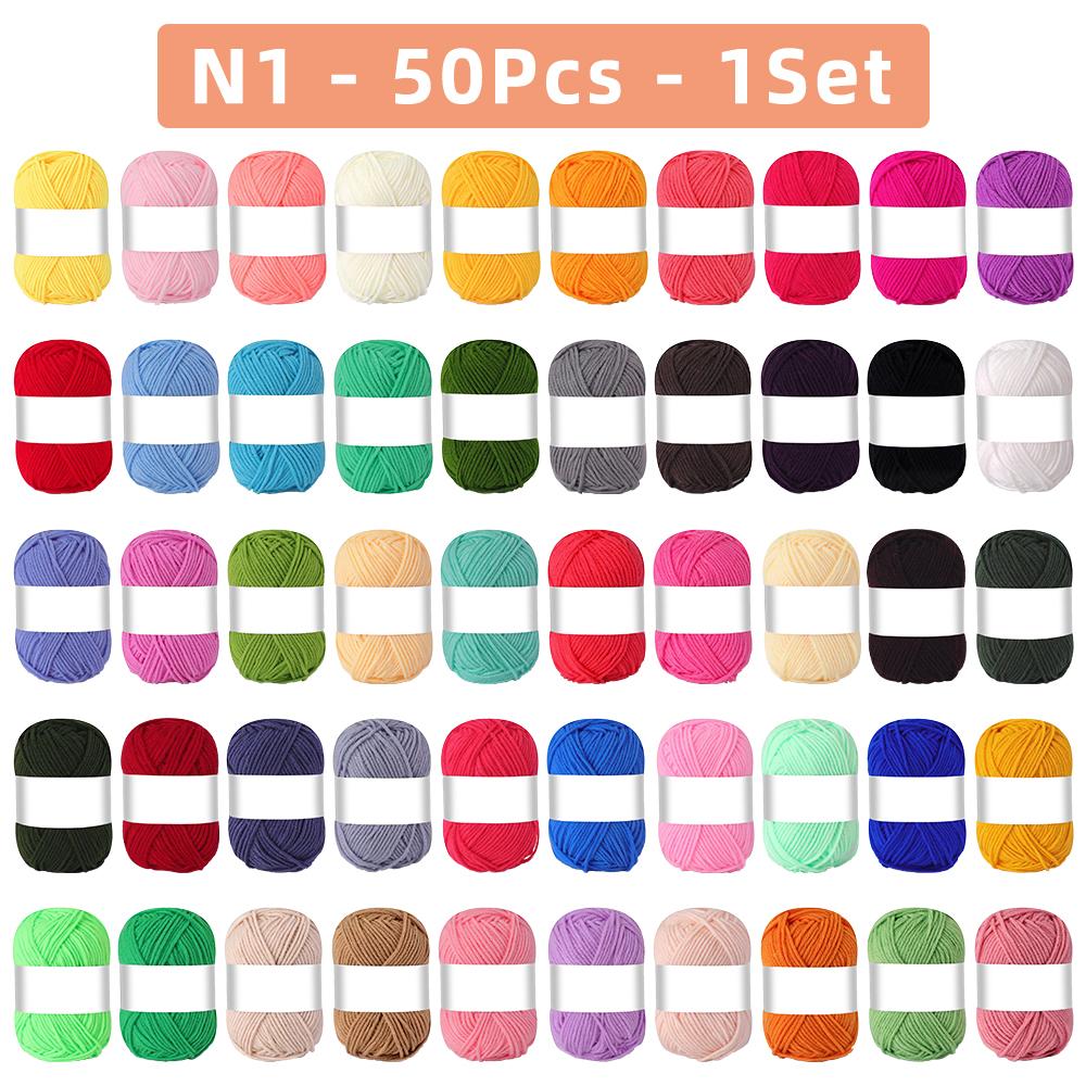 25(50)pcs/bag 4 Ply Milk Cotton Yarn For Hand Knitting Crocheting Scarves,Sweaters,Shawls,Blankets,Pet Toys,Various Handmade DIY
