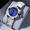 A Men's Silver Blue Fashion Style Creative Calendar Black Warrior Quartz Watch