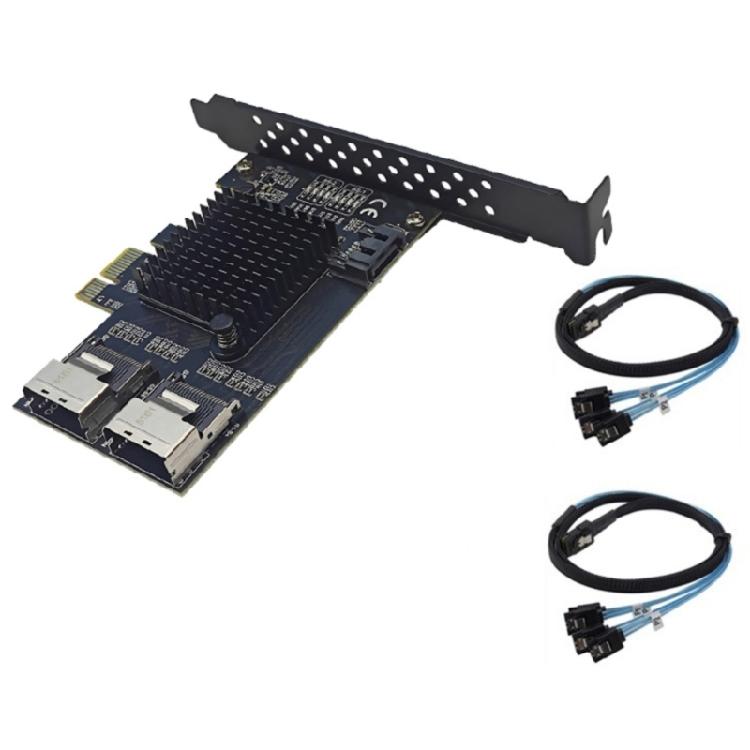 SFF8087 To PCIE Adapter PCIE X1 To SFF-8087 Expansion Card Support 9 Port 6Gbps SATA3.0 Controller Accessories