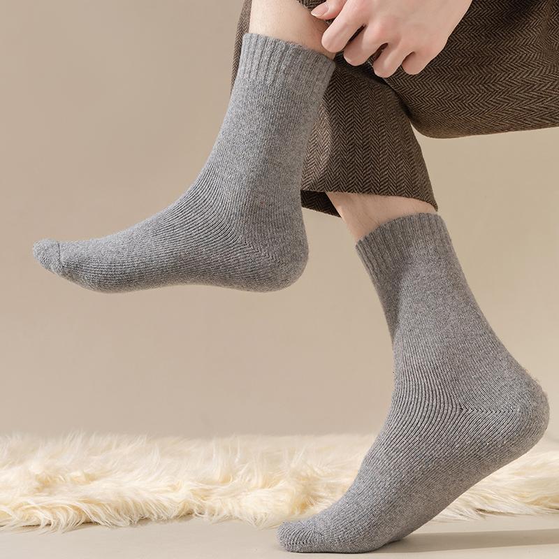 Fenteng [Wool Hoop 10A Antibacterial] 2 Pair Set Autumn/Winter Thick Warm Middle Socks Women's Socks Children's Socks