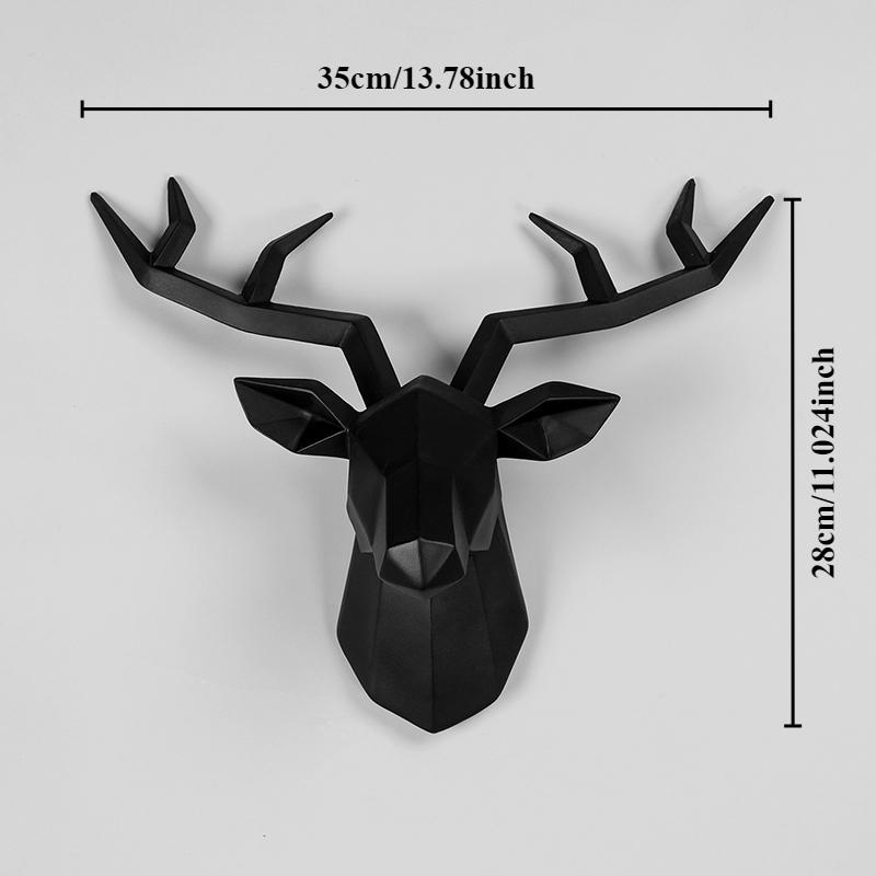 Home Decor Decorative Resin Elk Head Deer Head Wall Mount Animal Holder Wall Hanger Statue Animal Shapedat Hook Hanging Rack