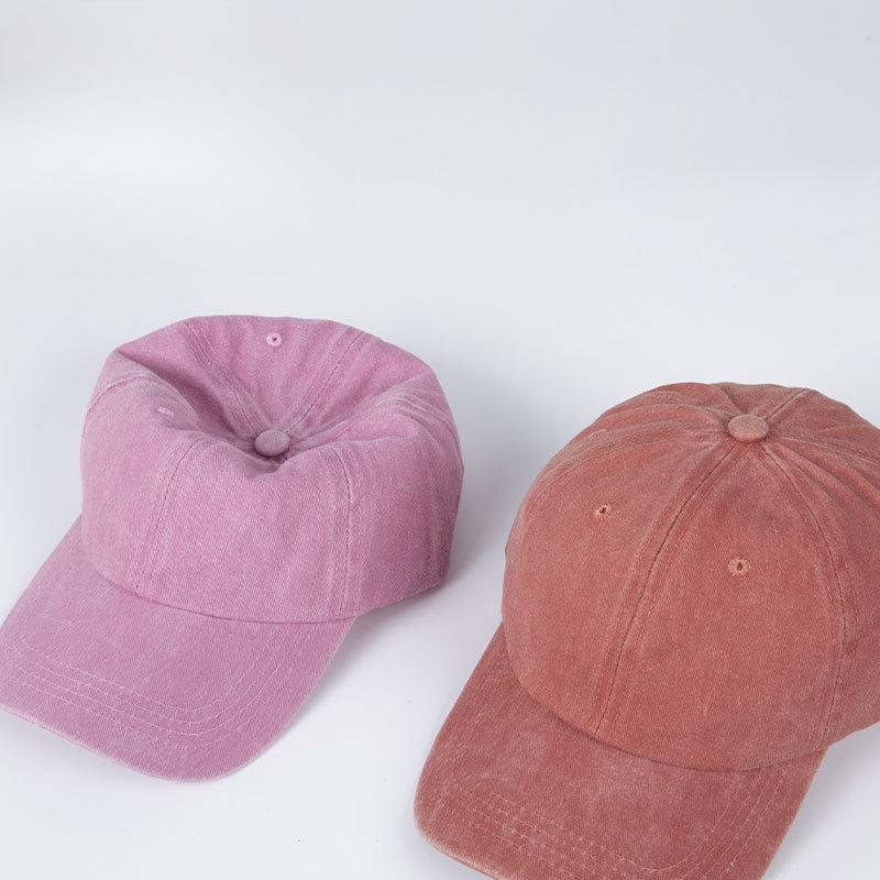 Men's Big Head Hat  Four Seasons Sun Hat  Washing Denim Baseball Hat  Women's Face  Small Old Gray Baseball Cap