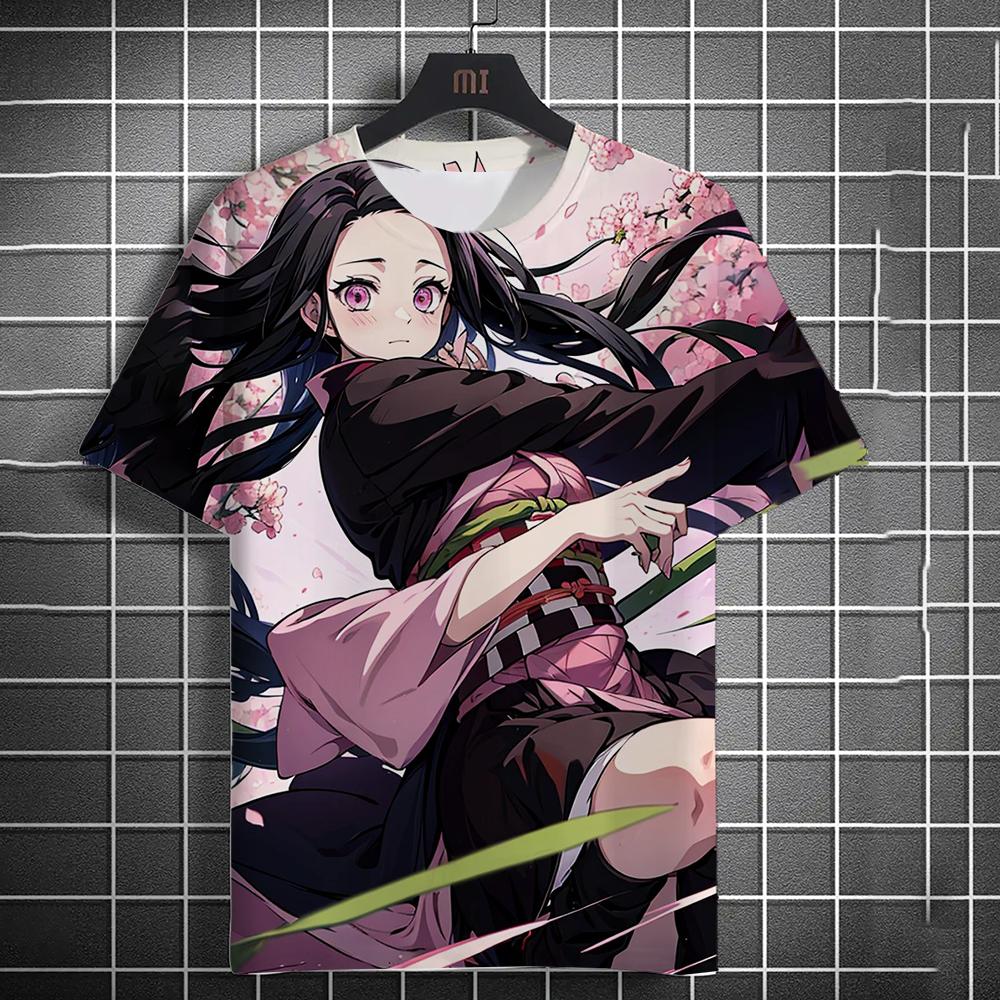 Men's and Womens Summer Fashion High Quality 3d Printing Anime Print T-shirt Casual Polyester Round Neck Casual Short Sleeve