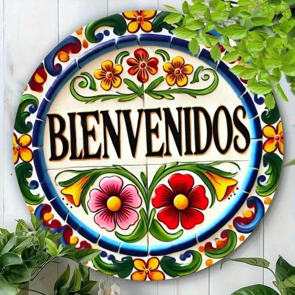 Retro Metal Tin Sign 8x8 Vintage Spanish Decor Wall Art for Kitchen Bar Patio