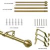 3/4" Standard Decorative Adjustable Curtain Rod,Heavy Duty Curtain Rods Set for Windows,30 To 52 Inch, Antique Brass
