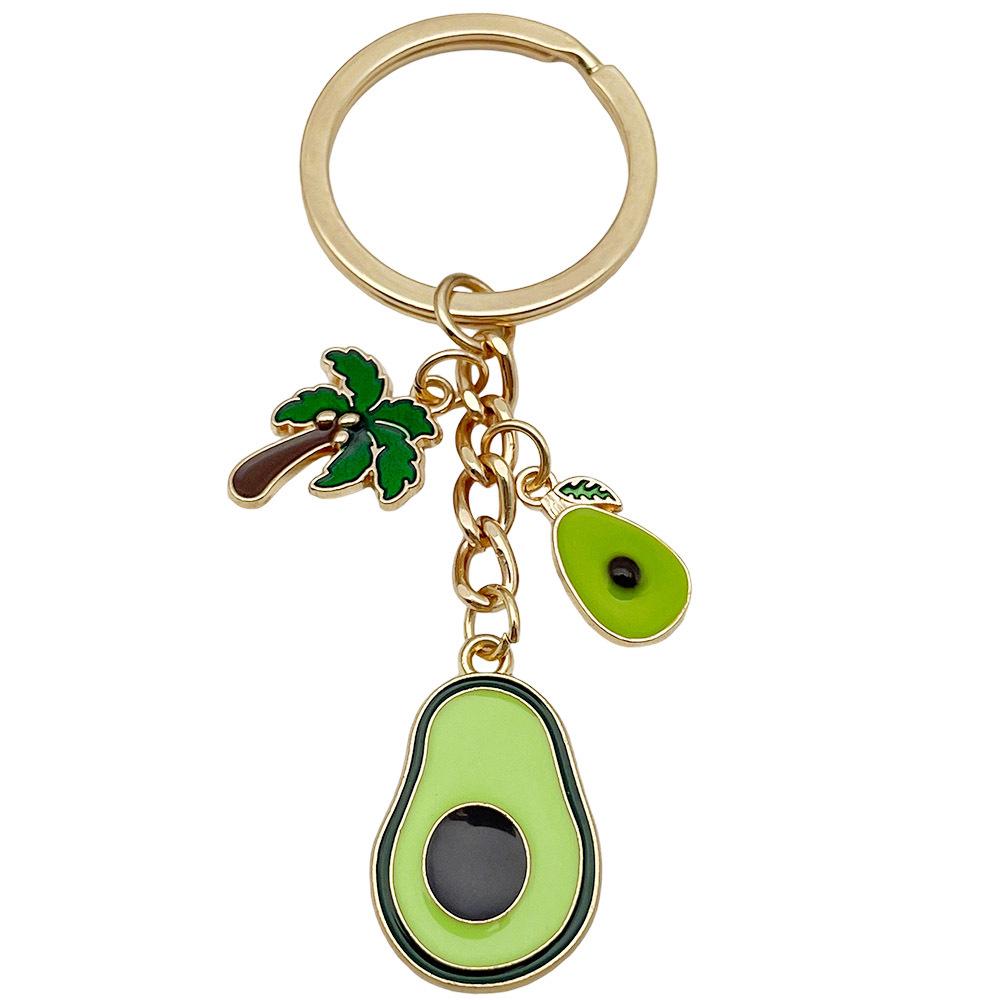 Cute Avocado & Coconut Tree Keychain Pendant