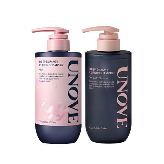 UNOVE Deep Damage Repair Shampoo Cherry Blossom & Sweet Breeze Hair Repair Care Set 500g + 500g