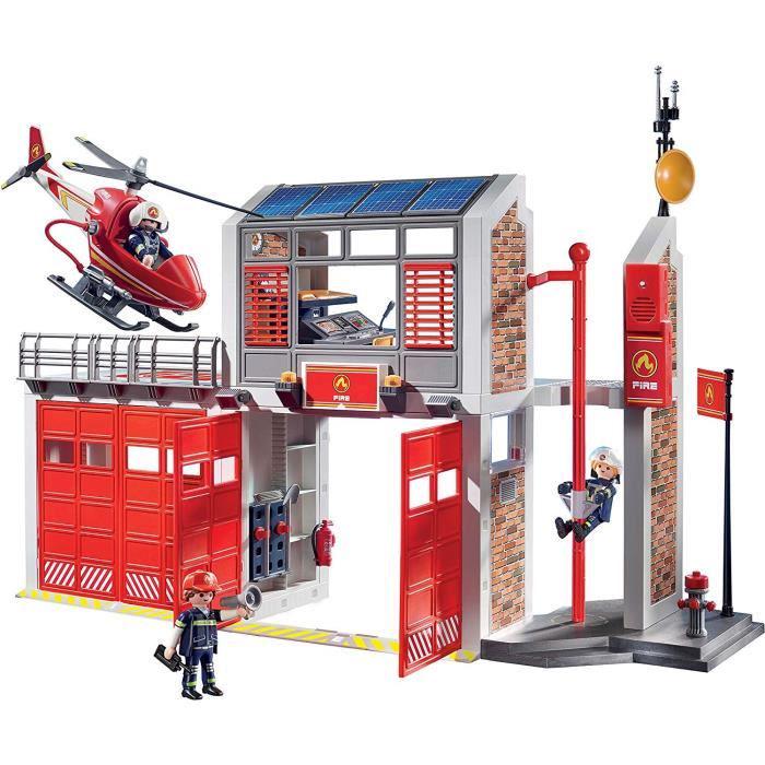PLAYMOBIL 9462 Fire Station with Helicopter, City Action, Mixed, For Children from 4 Years Old