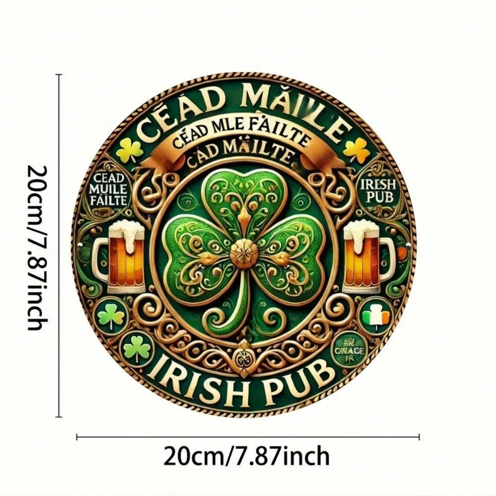 

St. Patrick s Day Iron Wall Plaque Shamrock Tinplate Art Home Decor Gift різнокольоровий