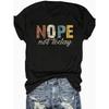 Nope Letter Printed Vintage Casual Women T-Shirt Spring Summer Short Sleeve Round Neck T-Shirt