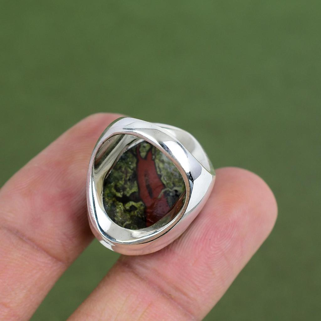 Dragon Bloodstone Ring 925 Sterling Silver Ring Handmade Gemstone Rings Dragon Bloodstone Jewelry Anniversary Gifts Available In Ring Size