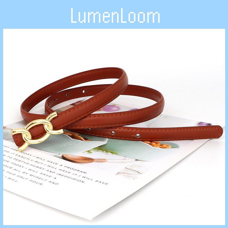 Elegant Womens Pu Skinny Belt With Gold Alloy Buckle For Formal And Casual Style