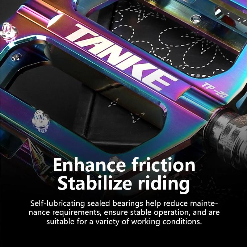 TANKE bicycle pedals ultralight aluminum alloy colorful anti-skid bearing mountain bike accessories MTB foot pedals folding bike