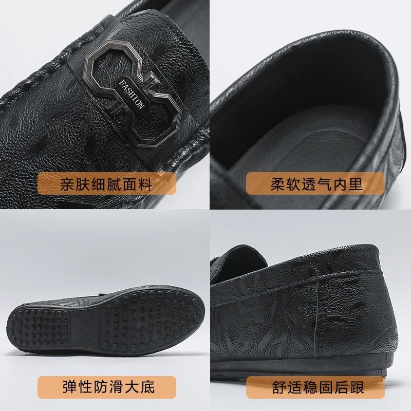 One-pedal Doudou shoes men's soft soles spring new driving overalls casual leather shoes men's shoes