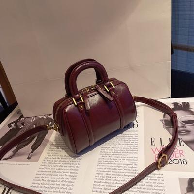 Hand-held Boston Bag, Small Square Bag, Retro and Fashionable Single-shoulder Crossbody Bag