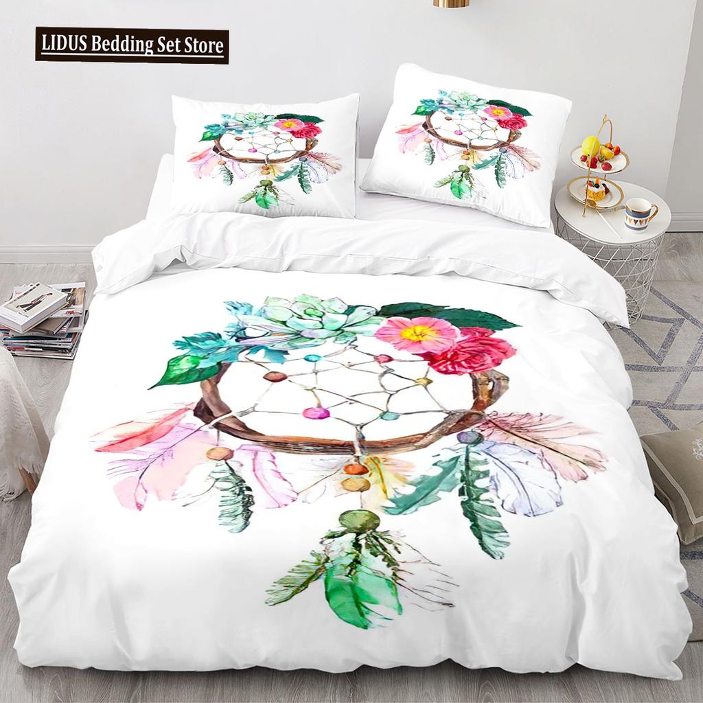 Dreamcatcher Duvet Cover Set 3D Print Feather Sun Moon Polyester Comforter Cover King Queen Twin Full Size For Kids Boys Girls