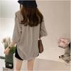 Summer Short Sleeve Women Striped Office Shirt Loose Thin Loose Casual Simple Lapel Elegant Basic Plus Size Tops Women's Clothing