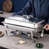 Hotel Restaurant Dining Stove Thickened Stainless Steel Buffet Stove Alcohol Heating And Insulation Grid Buffy Stove