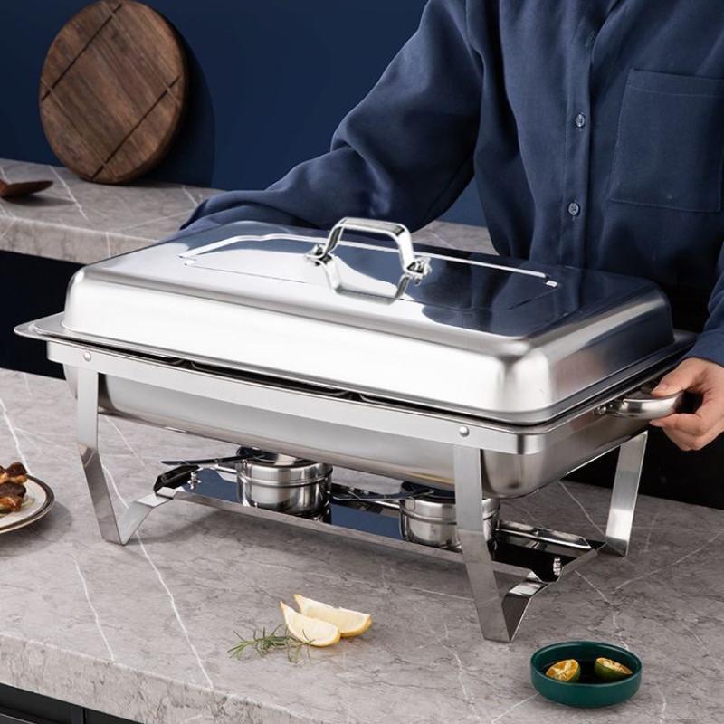 Hotel Restaurant Dining Stove Thickened Stainless Steel Buffet Stove Alcohol Heating And Insulation Grid Buffy Stove